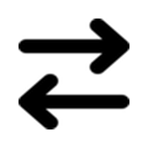Parallel left and right pointing arrows to represent server request and response.